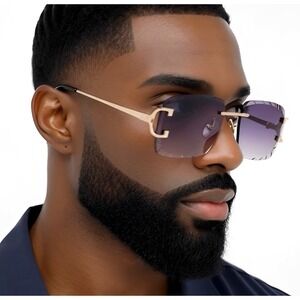 Sunglasses Men's Fashion Square Black Lens Cholo Gangs Rapper Shades Hip Hop New